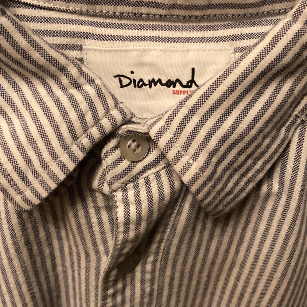 Men’s Large - White & Blue Dress Shirt/Sweater, Made by Diamond Supply Co.